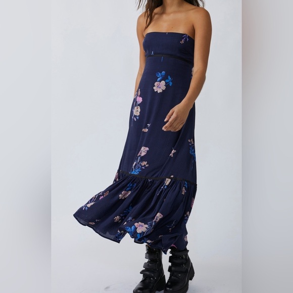 Function & Fringe Edit | Free People Blue Tiered A-Line Maxi Dress - Picture 2 of 6